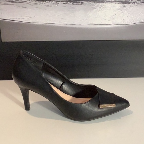 Jones New York Signature Black Faux Leather Pointed Toe Slip On Pump Heel Sz 7 - Picture 3 of 12